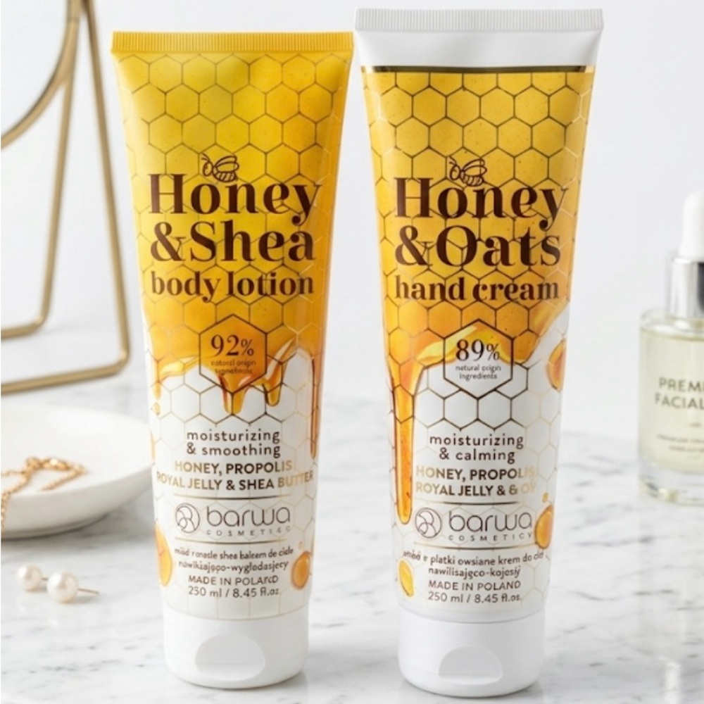 Barwa Cosmetics Honey & Shea Body Lotion and Honey & Oats Hand Cream Set